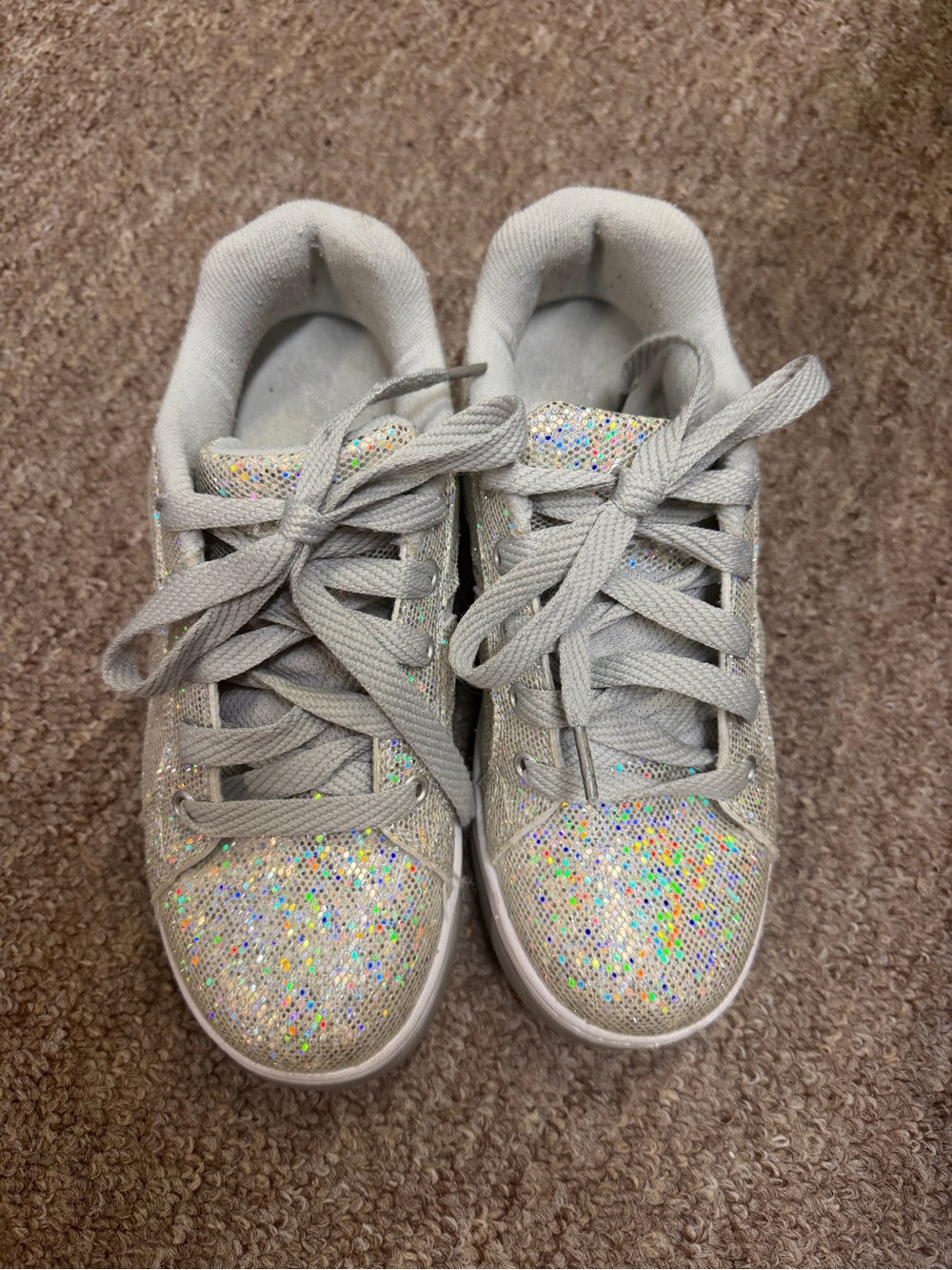 Kids Sparkle Lace-Up Heley Sneakers in Silver